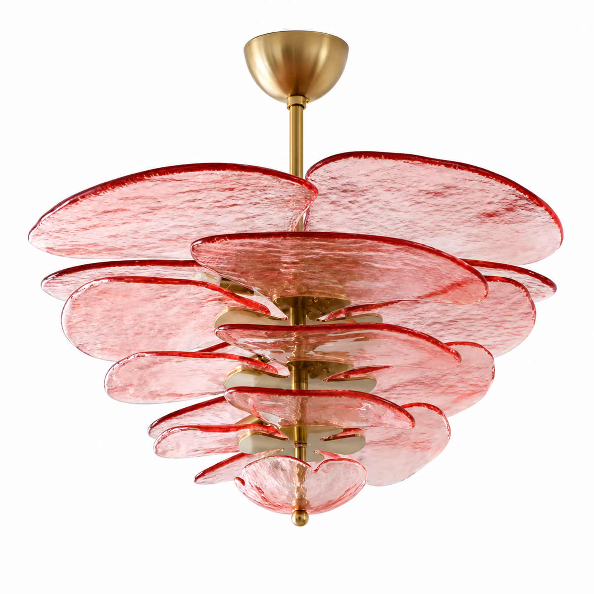 Rosalie Sculptural Pink Glass Chandelier