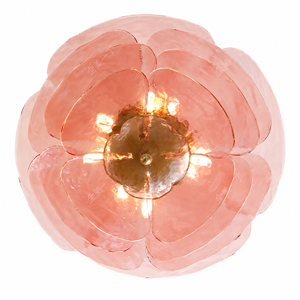 Rosalie Sculptural Pink Glass Chandelier