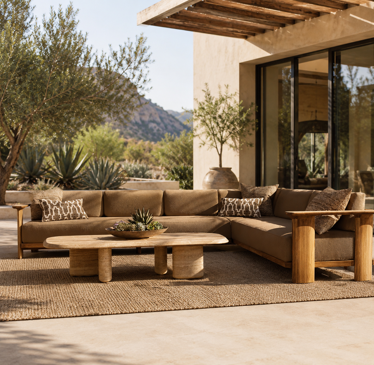 Casa Milano Amalfi Teak L-Shaped Sectional