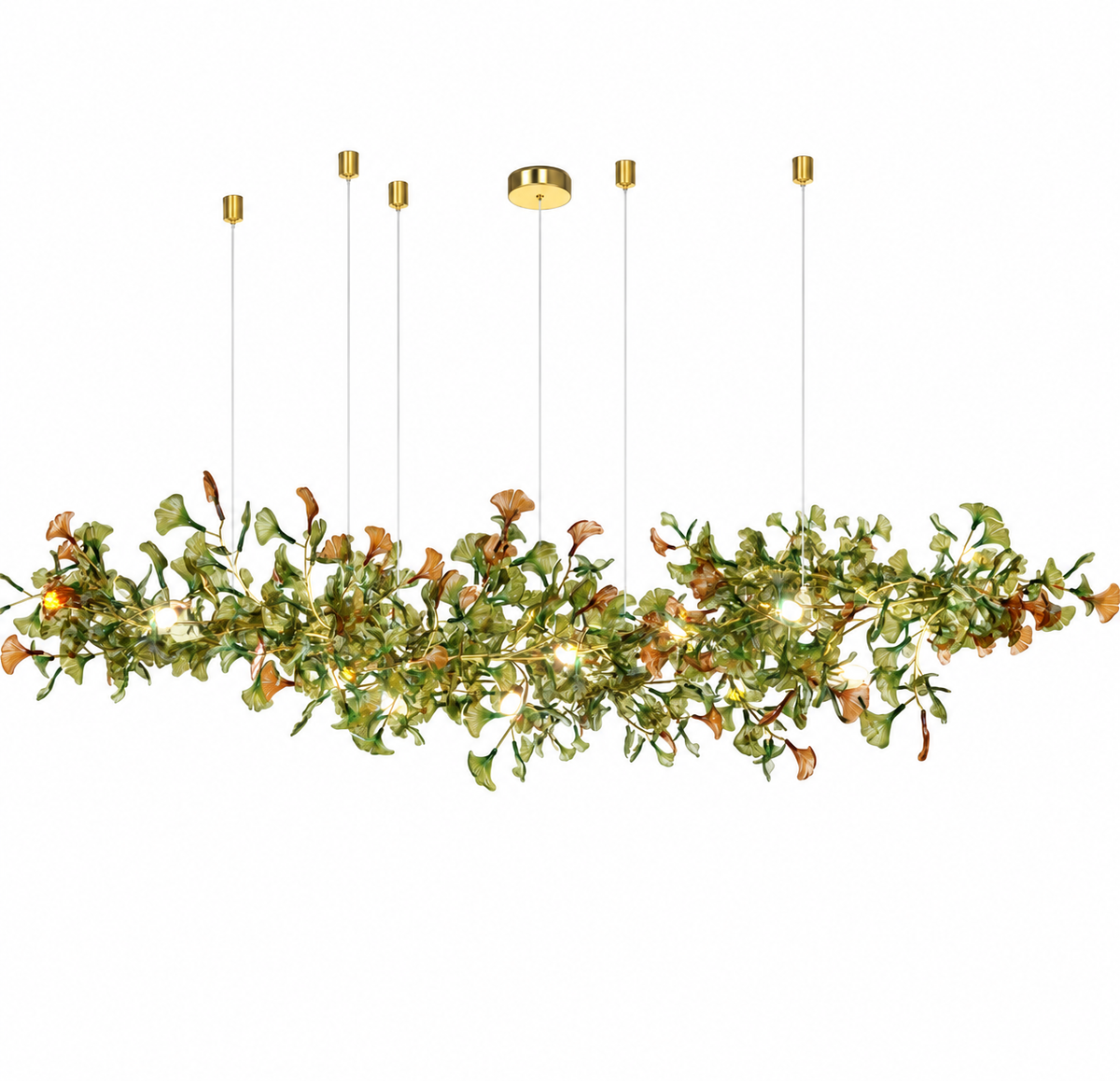 Fiorenza Ginkgo Glass Chandelier