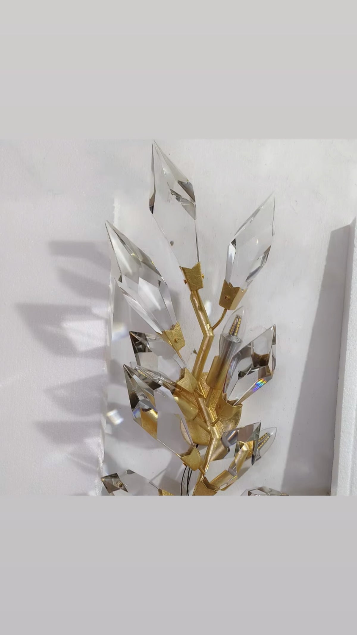 Pietro Handcrafted Crystal Branch Wall Sconce