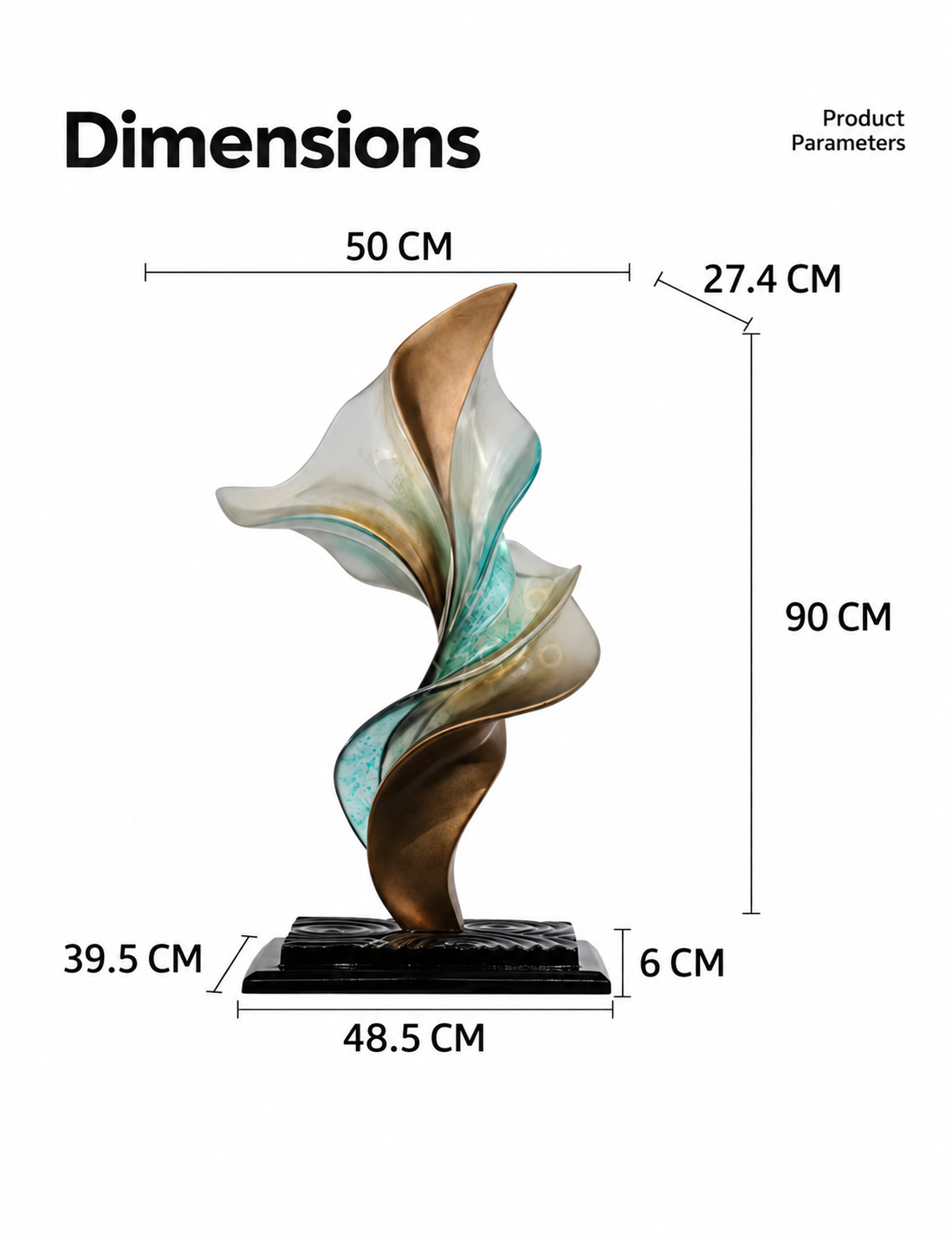 Seraphine Shimmering Resin Floor Sculpture