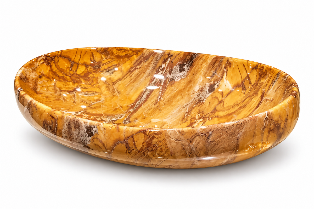 Seraphina Marble-Pattern Oval Vessel Sink