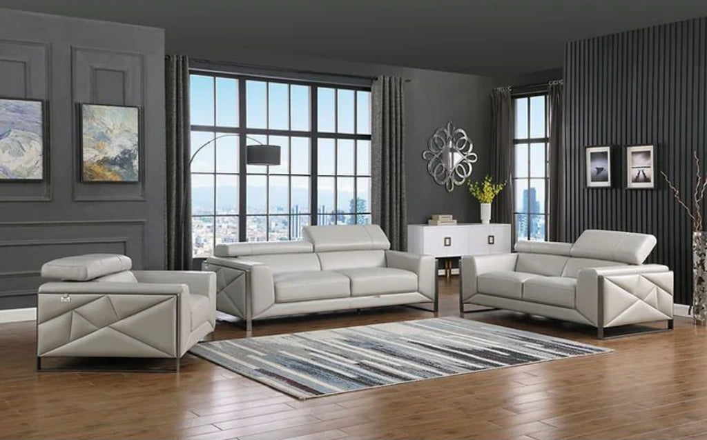 Casa Milano – Giorgio Italian Leather Set (Light Grey)