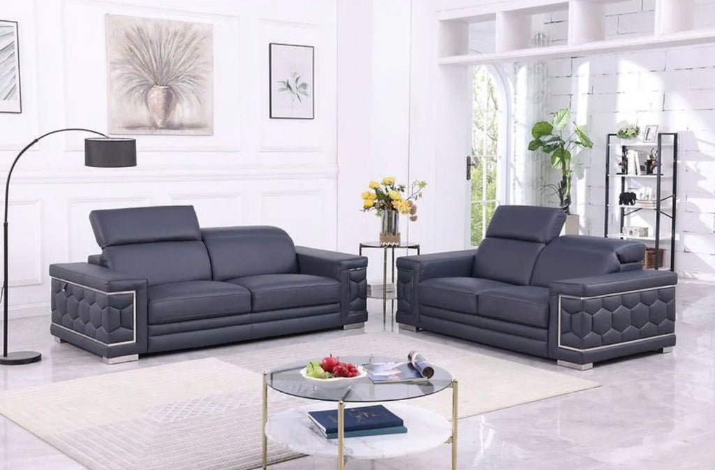 Casa Milano – Favo Italian Leather Set (Dark Navy)