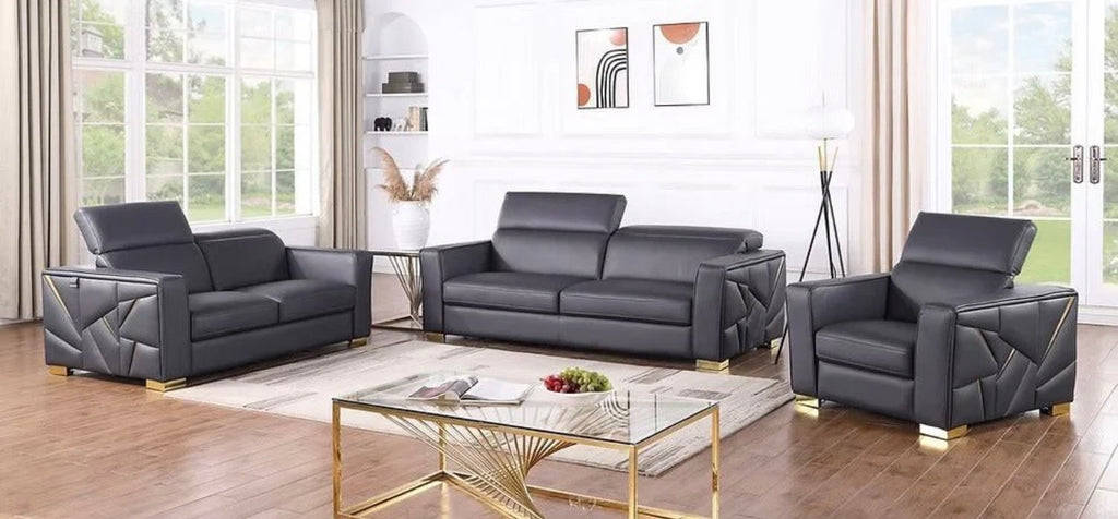 Astra Italian Leather Sofa Set – Casa Milano (Dk Navy)