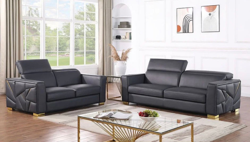 Astra Italian Leather Sofa Set – Casa Milano (Dk Navy)