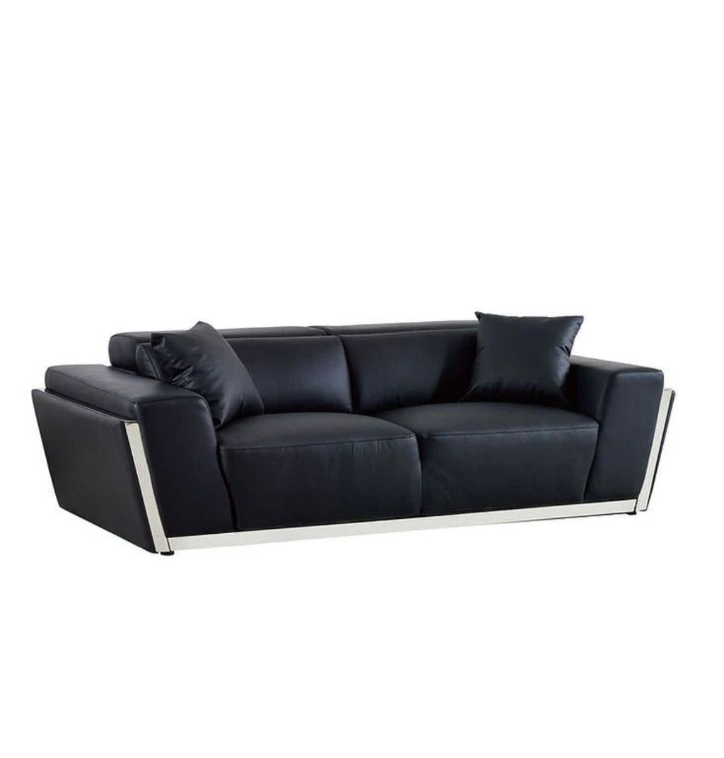 Casa Milano – Domo Italian Leather Sofa Set (Black)
