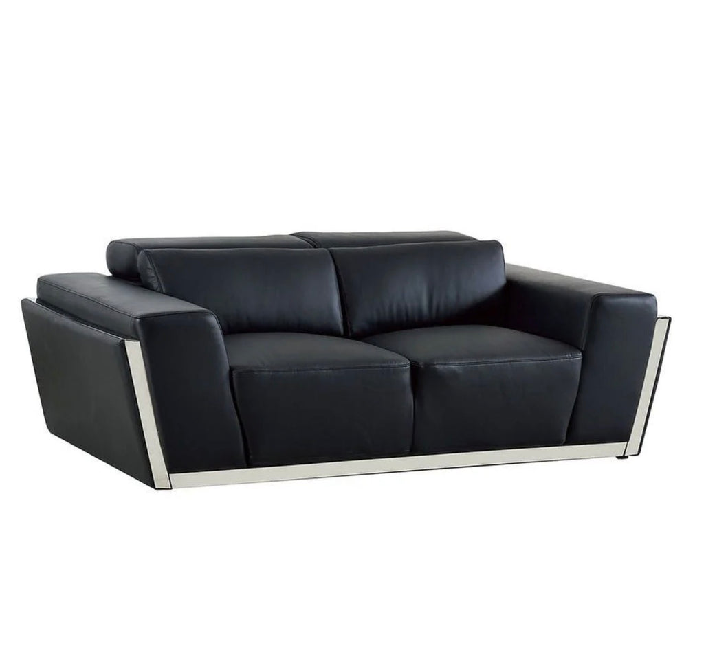 Casa Milano – Domo Italian Leather Sofa Set (Black)