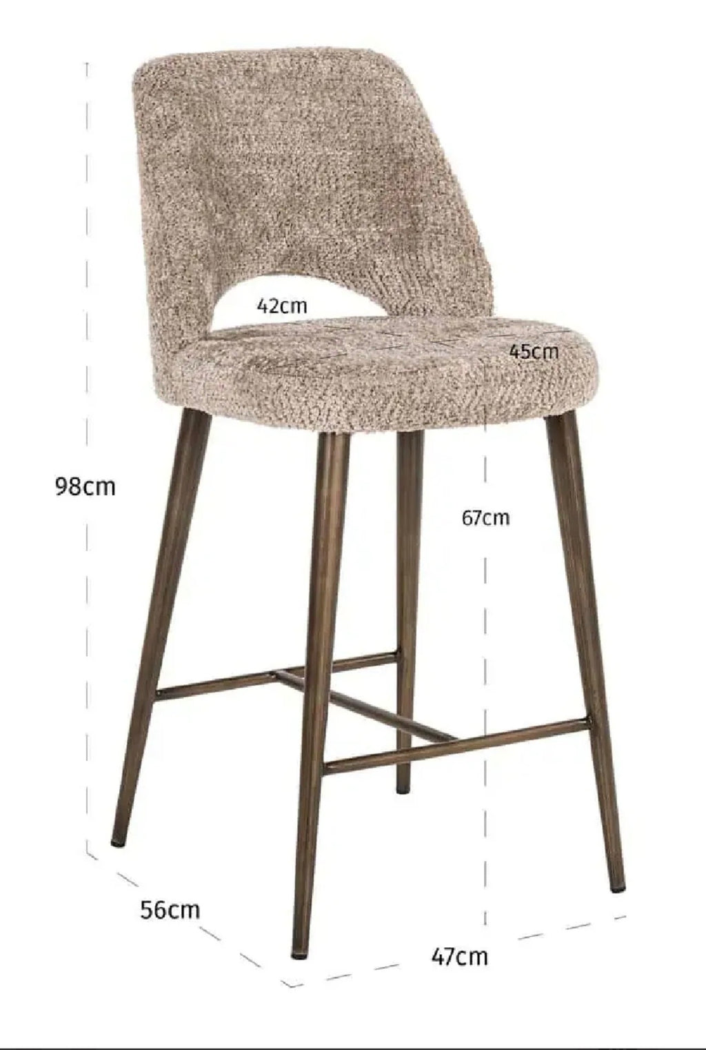 Casa Milano – Richmond Interiors Delphine Beige Cut-Out Counter Stool