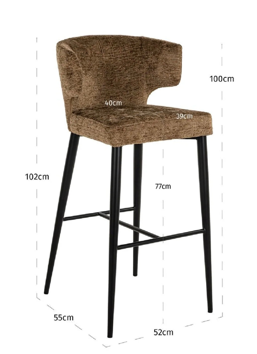 Casa Milano Taylor Brown Upholstered Counter Stool | Richmond Interiors