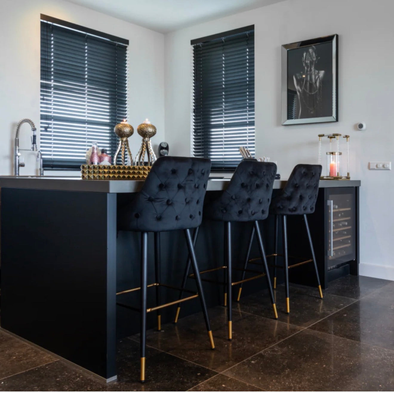 Casa Milano – Velvet Gold Accent Bar Stool | Richmond Interiors Imani