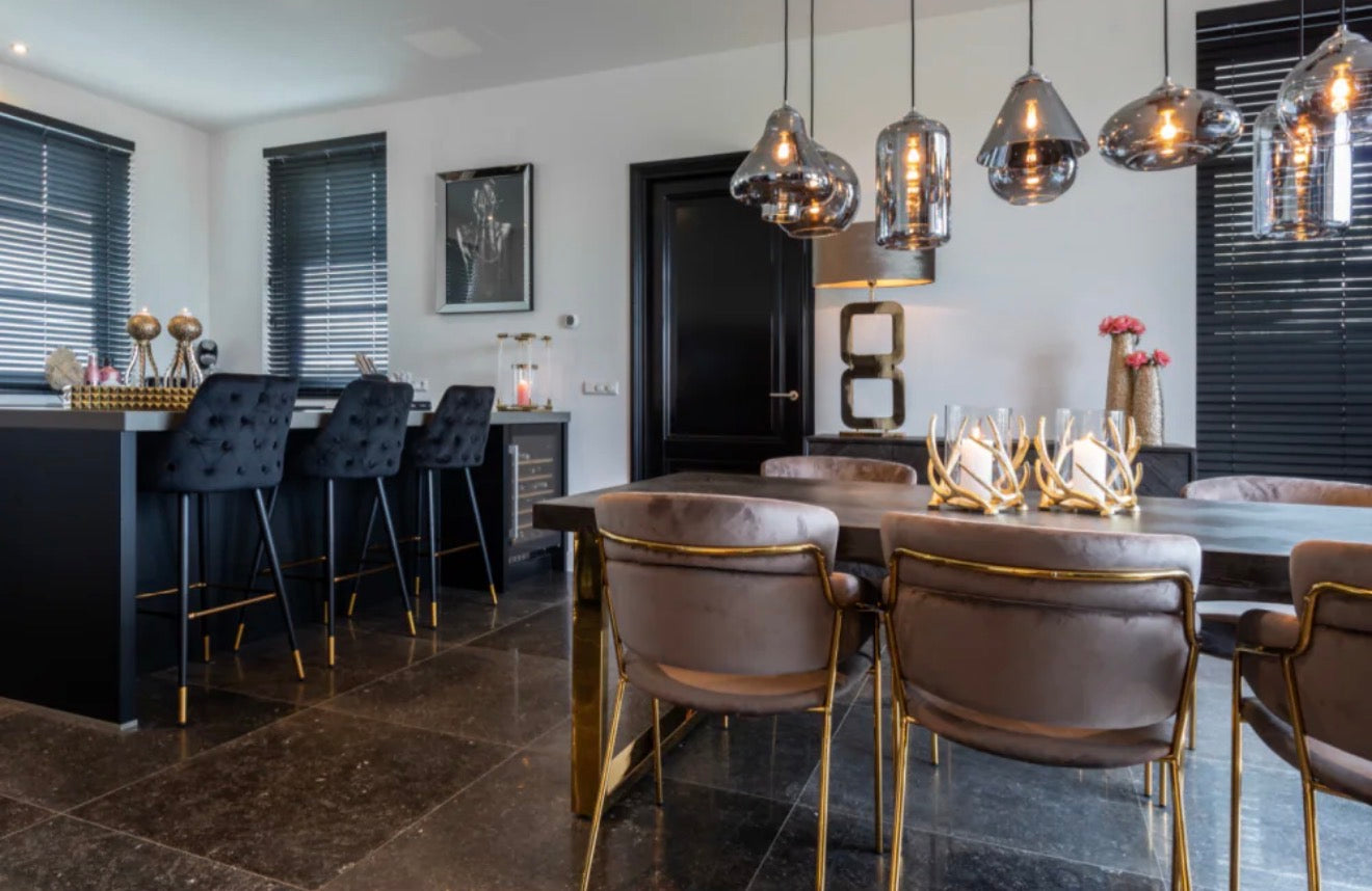 Casa Milano – Velvet Gold Accent Bar Stool | Richmond Interiors Imani