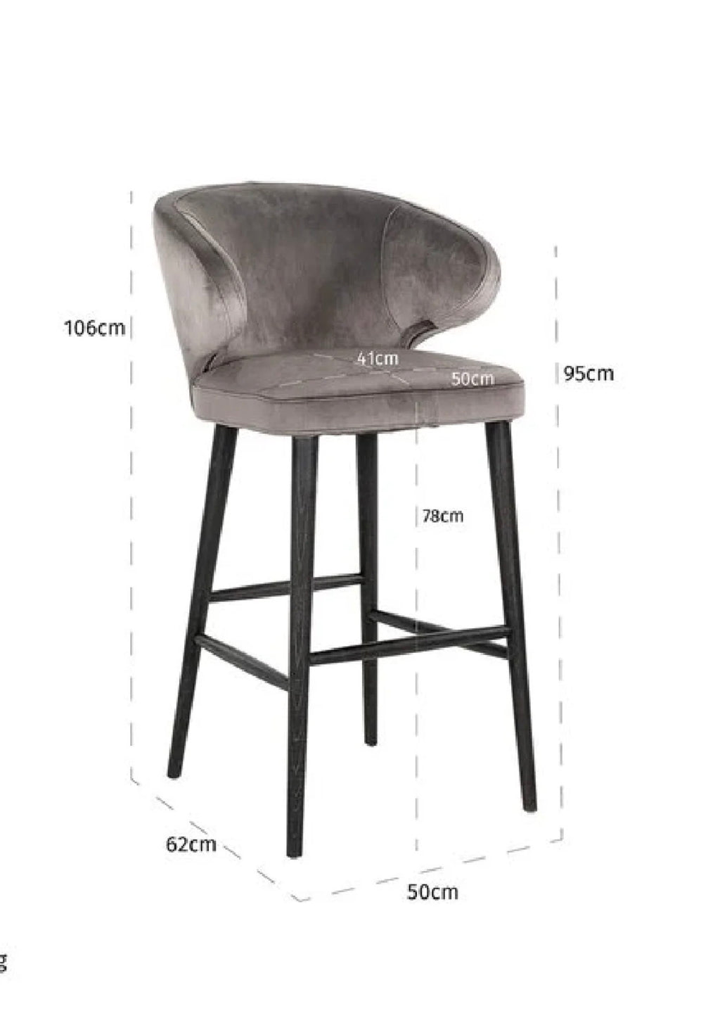 Casa Milano – Stone Velvet Bar Stool | Richmond Interiors Indigo