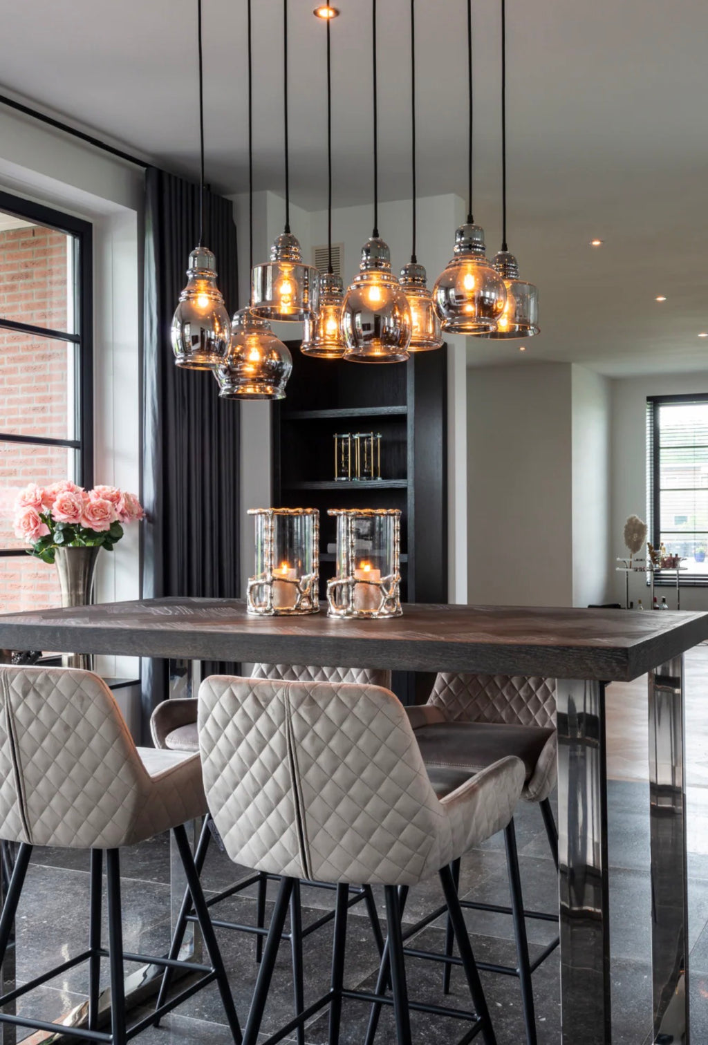 Casa Milano - Linsey Velvet Swivel Bar Stool