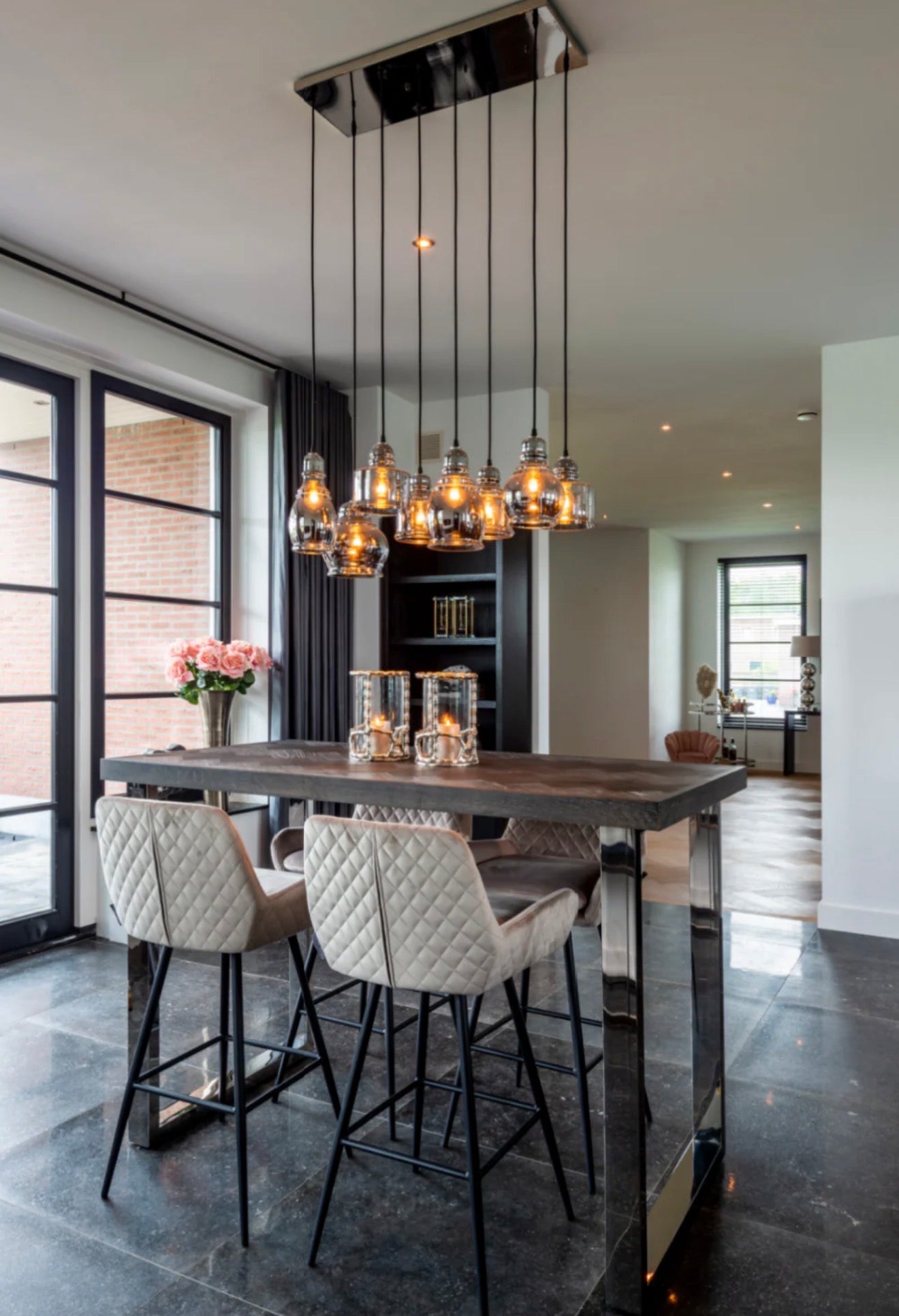 Casa Milano - Linsey Velvet Swivel Bar Stool