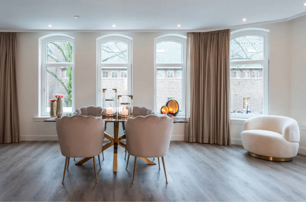 Casa Milano – Scalloped Khaki Velvet Dining Chair | Richmond Interiors Pippa