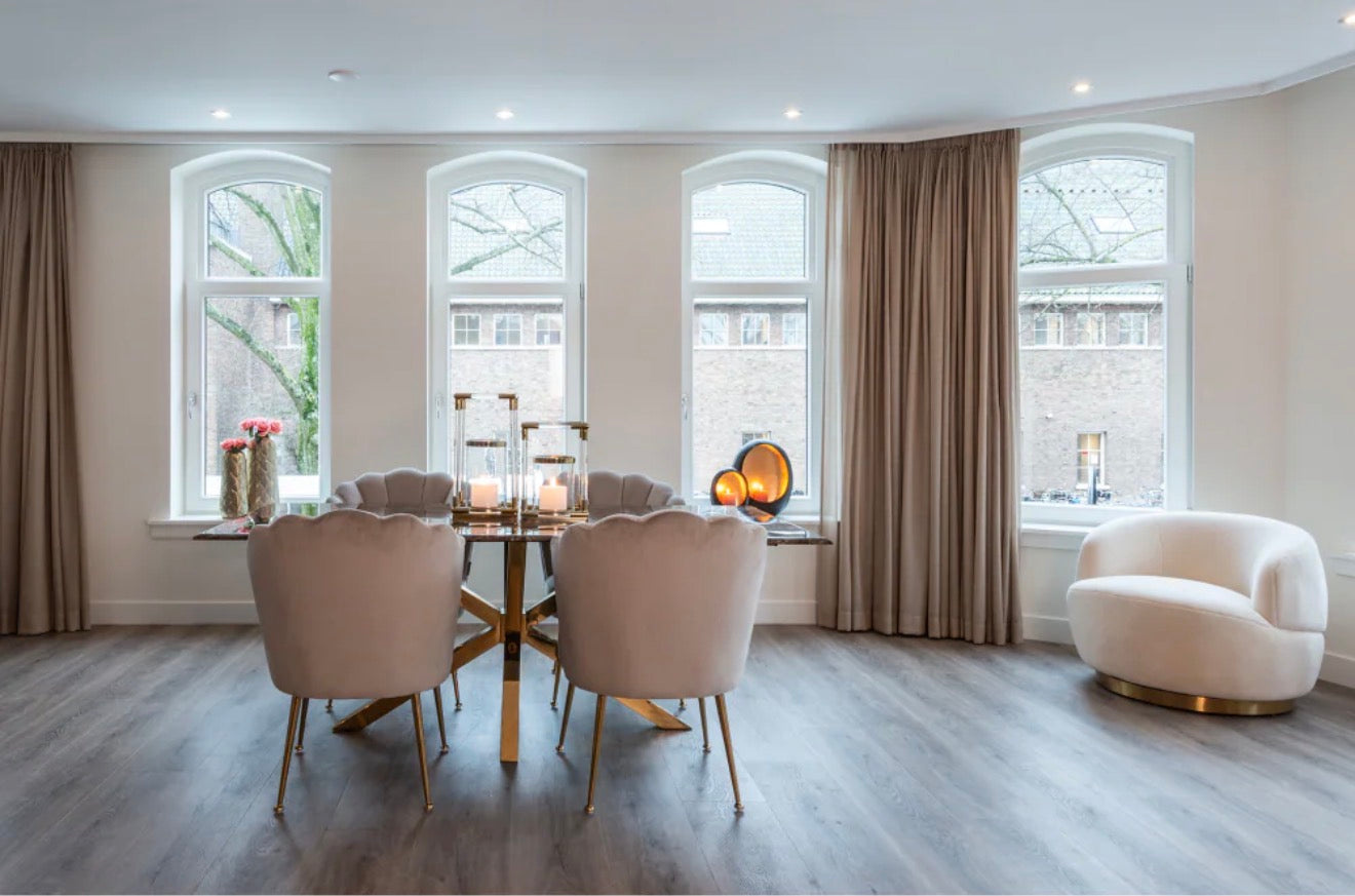 Casa Milano – Scalloped Khaki Velvet Dining Chair | Richmond Interiors Pippa