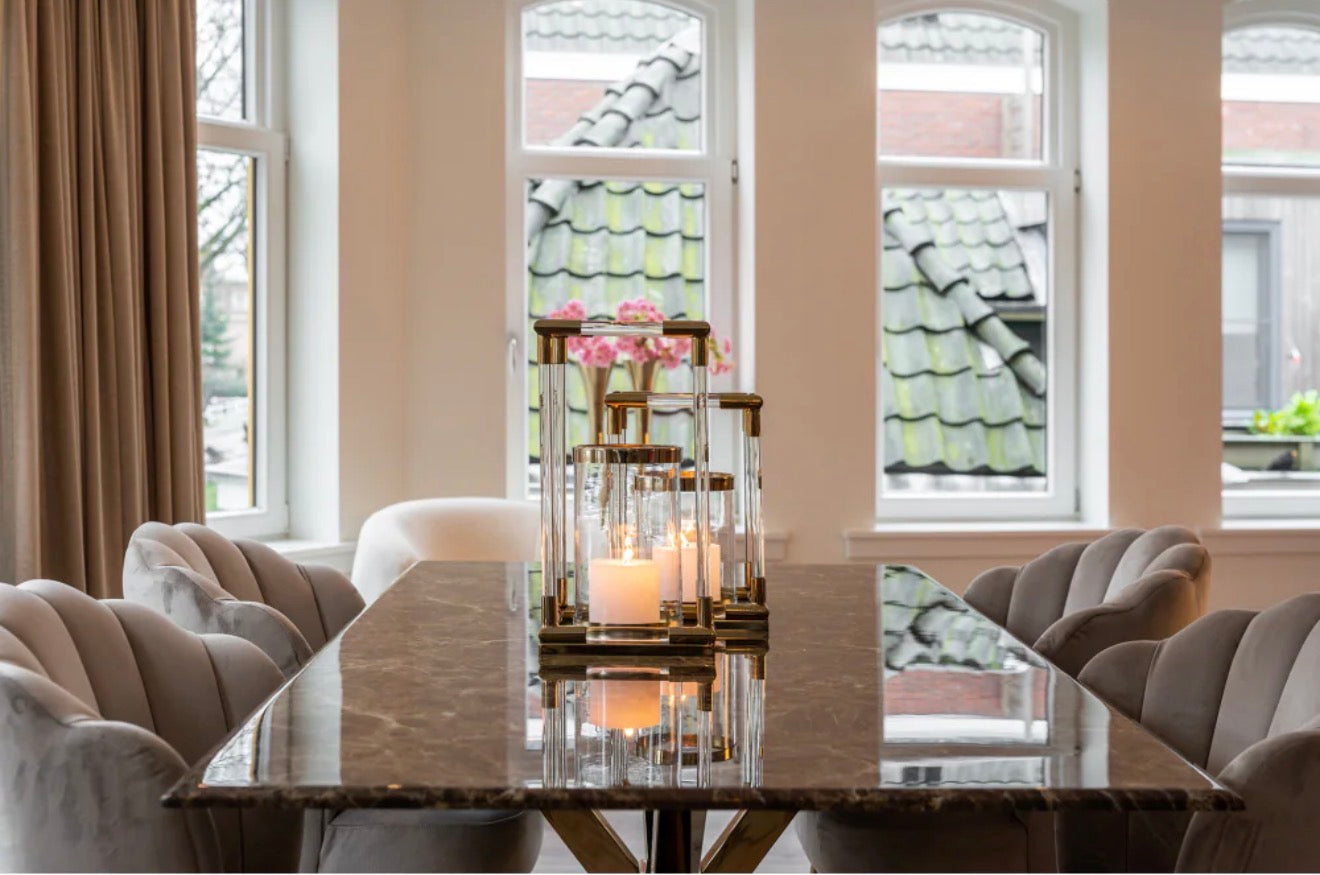 Casa Milano – Scalloped Khaki Velvet Dining Chair | Richmond Interiors Pippa