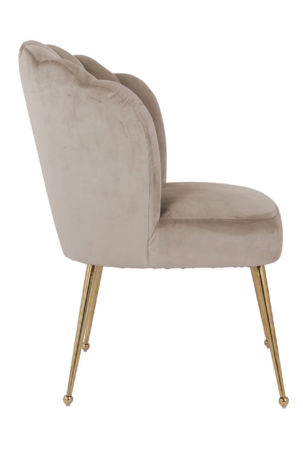 Casa Milano – Scalloped Khaki Velvet Dining Chair | Richmond Interiors Pippa