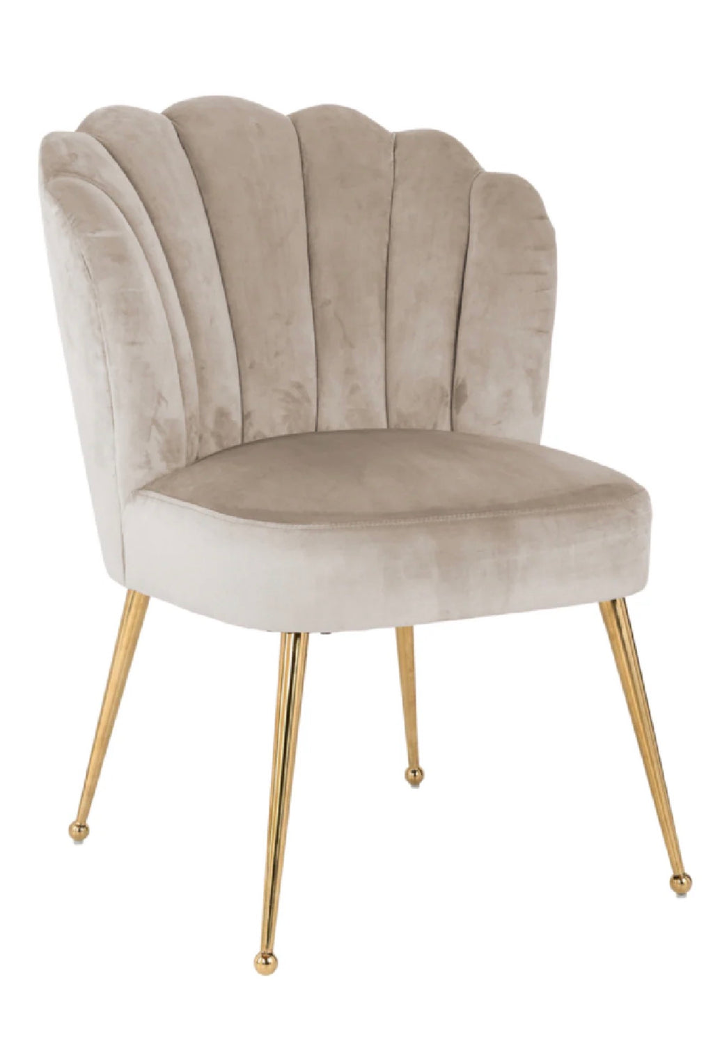 Casa Milano – Scalloped Khaki Velvet Dining Chair | Richmond Interiors Pippa