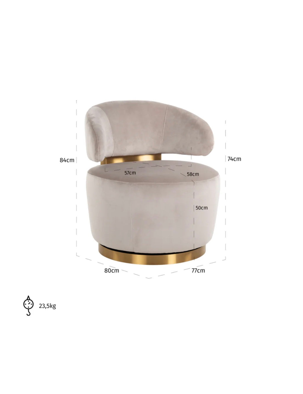 Casa Milano Maxime Modern Velvet Swivel Chair