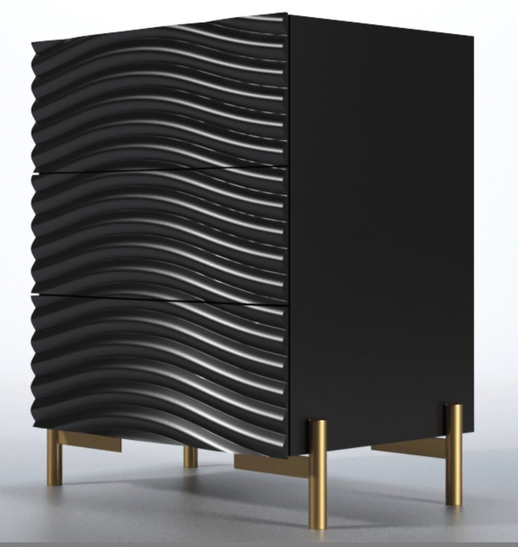 Casa Milano – Wave Nightstand (Dark Grey)