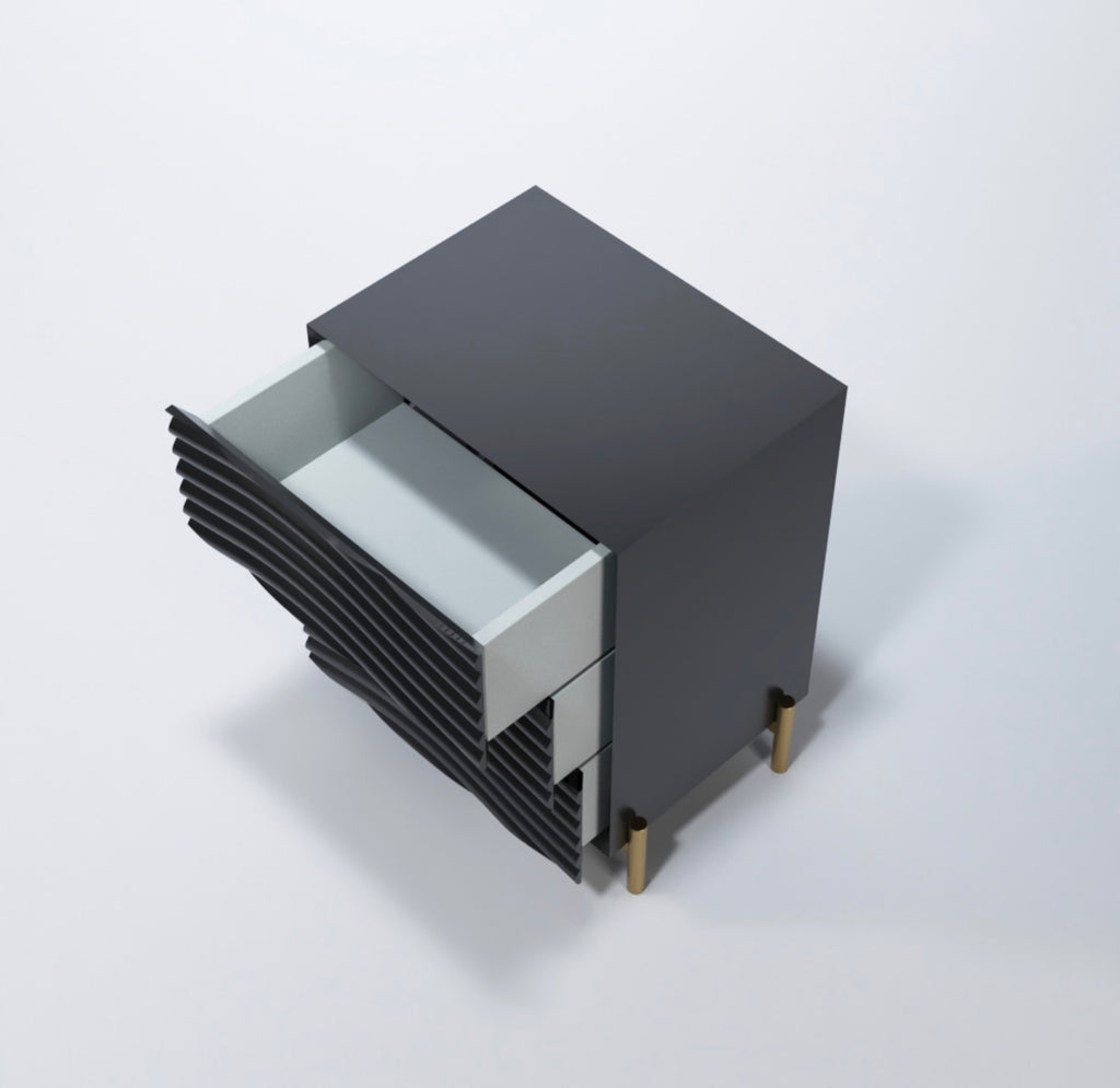 Casa Milano – Wave Nightstand (Dark Grey)