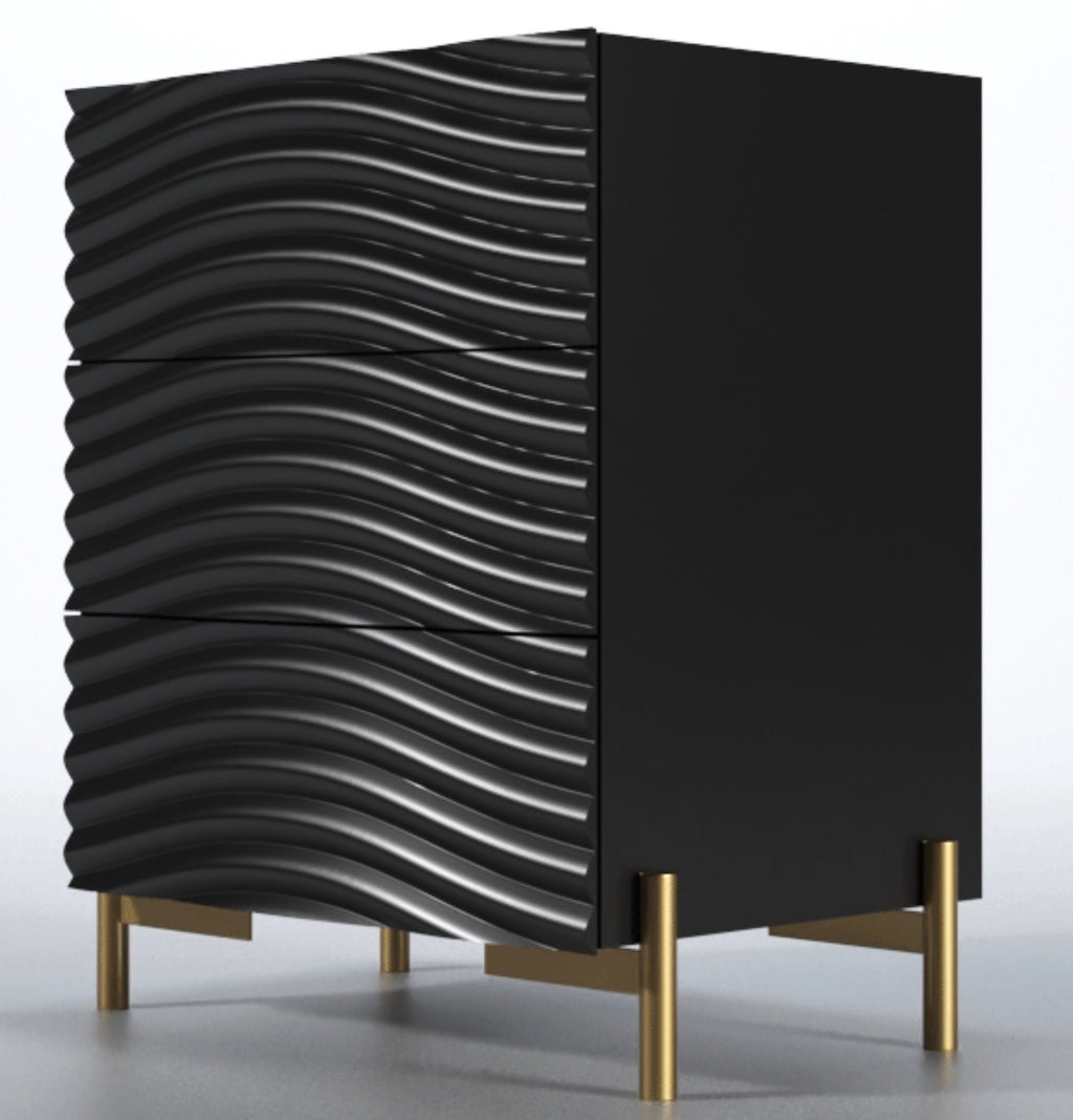 Casa Milano – Wave Nightstand (Dark Grey)