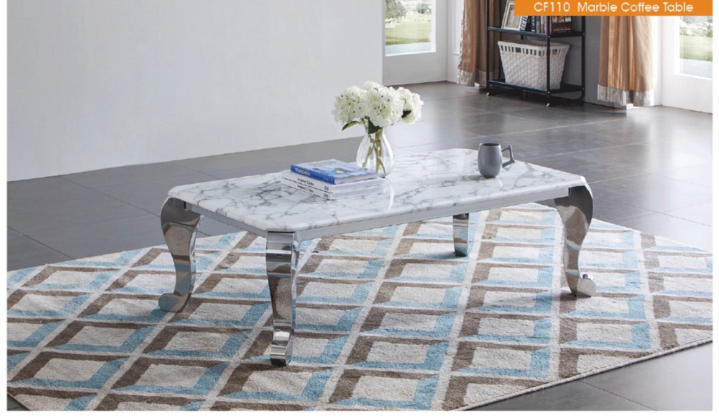 Casa Milano – CF110 Italian Statement Marble Coffee Table | Luxury Stainless Steel Design
