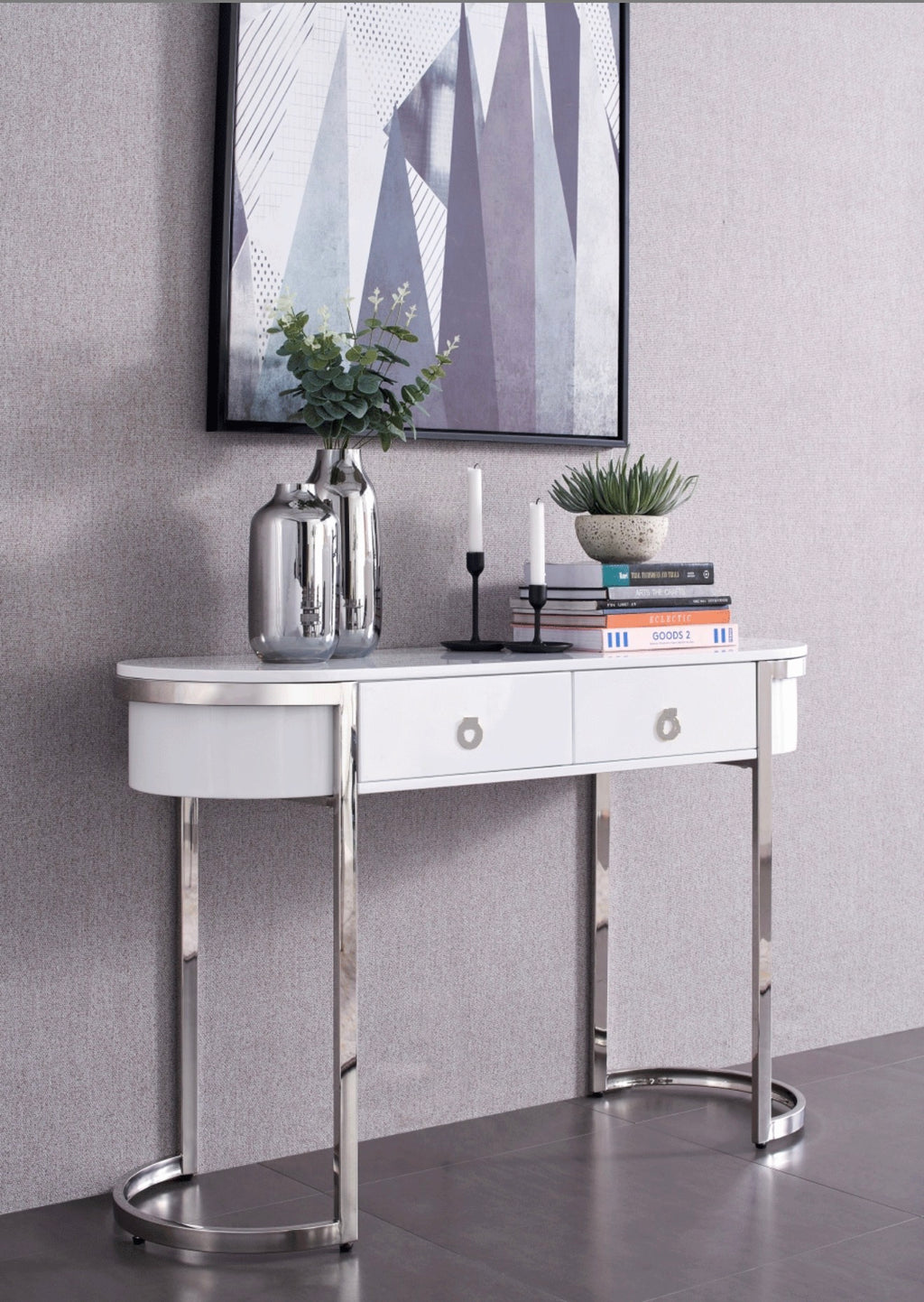 Casa Milano – 131 Silver Marble Dining Set | Italian Luxury Table with 6 Chairs & Buffet