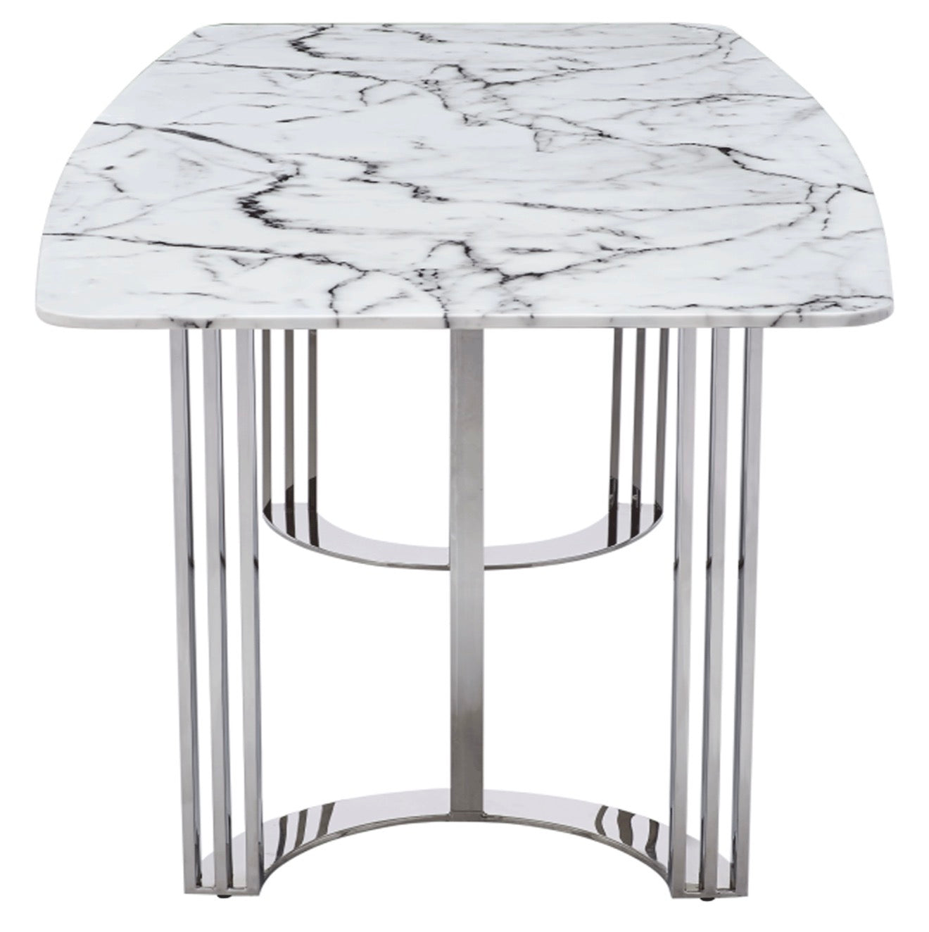 Casa Milano – 131 Silver Marble Dining Set | Italian Luxury Table with 6 Chairs & Buffet