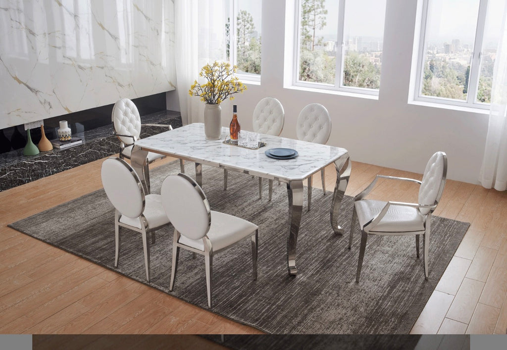 Casa Milano – 110 Marble Dining Set
