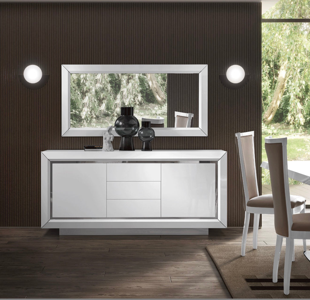 Casa Milano – Elite White Italian Buffet with Mirror