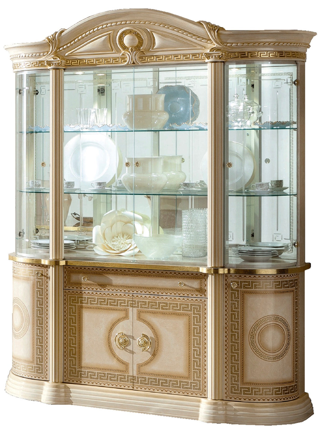 Casa Milano – Aida Luxury 4-Door China Cabinet with LED Lighting