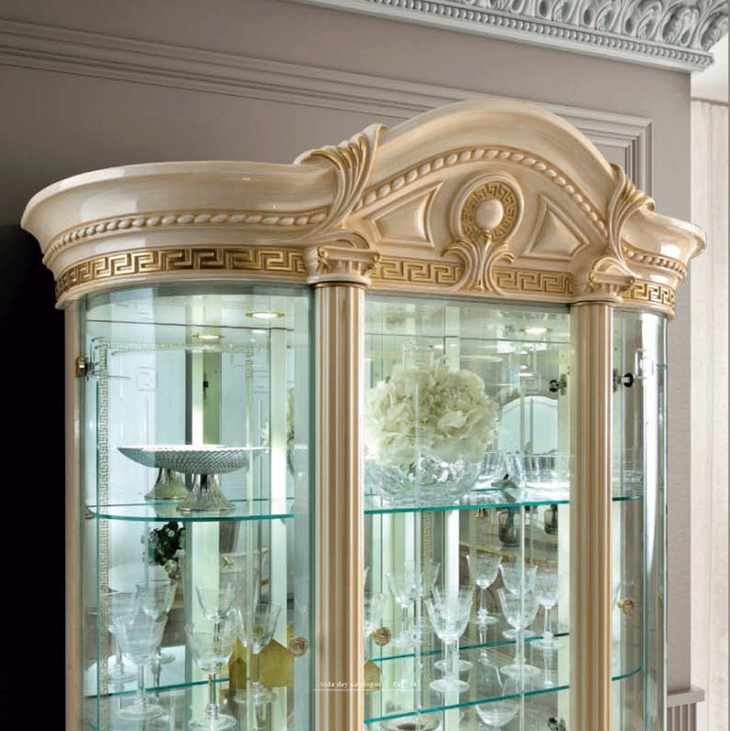 Casa Milano – Aida Luxury 4-Door China Cabinet with LED Lighting