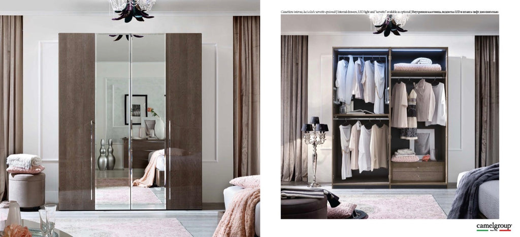 Casa Milano Platinum 4-Door Wardrobe with Mirrors