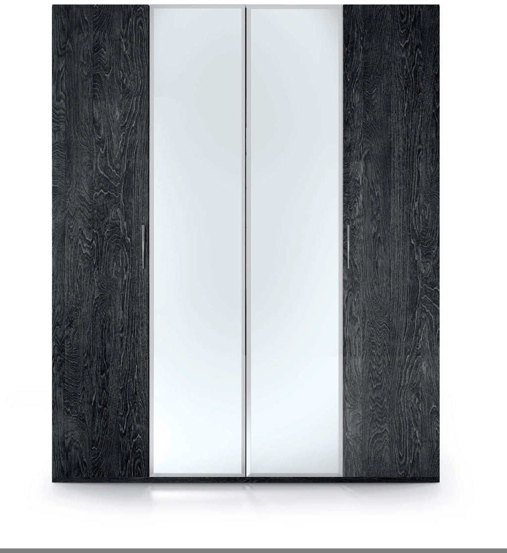 Casa Milano Onyx 4-Door Mirrored Wardrobe – Italian Modern Luxury