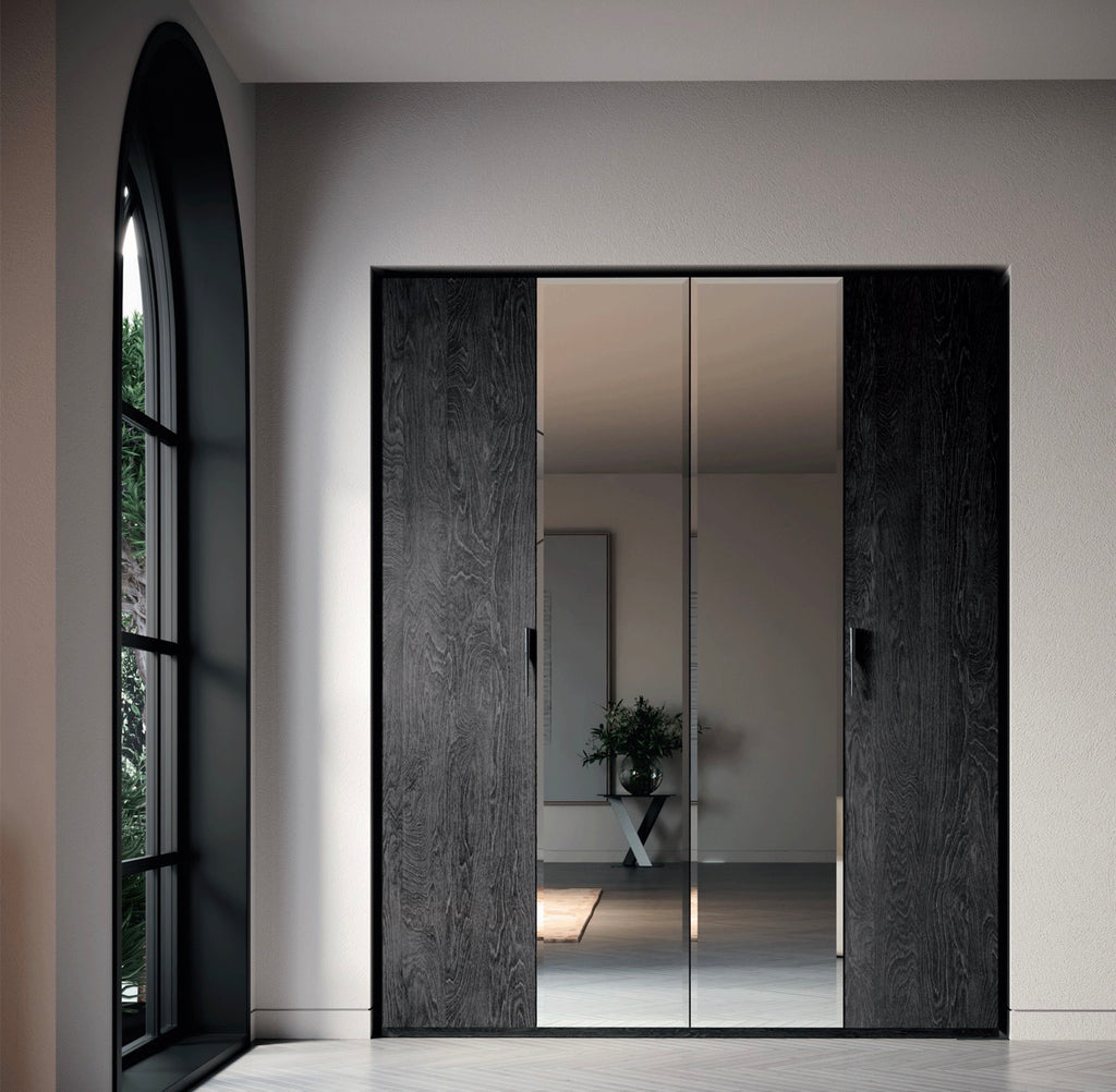 Casa Milano Onyx 4-Door Mirrored Wardrobe – Italian Modern Luxury