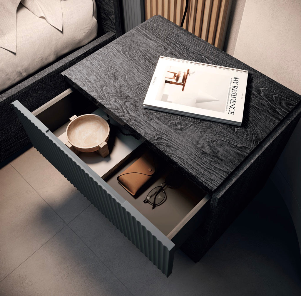 Casa Milano Onyx Modern Nightstand – Dark Wood Finish