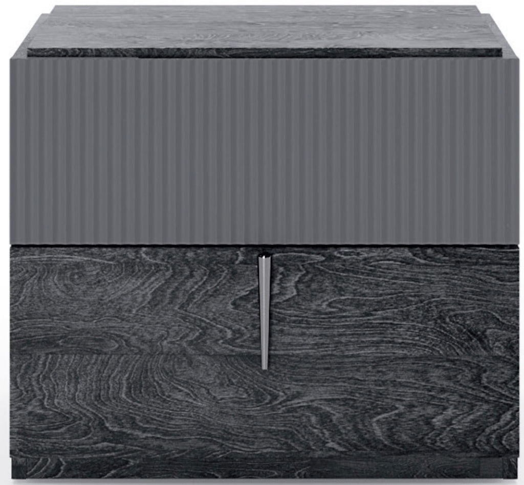 Casa Milano Onyx Modern Nightstand – Dark Wood Finish