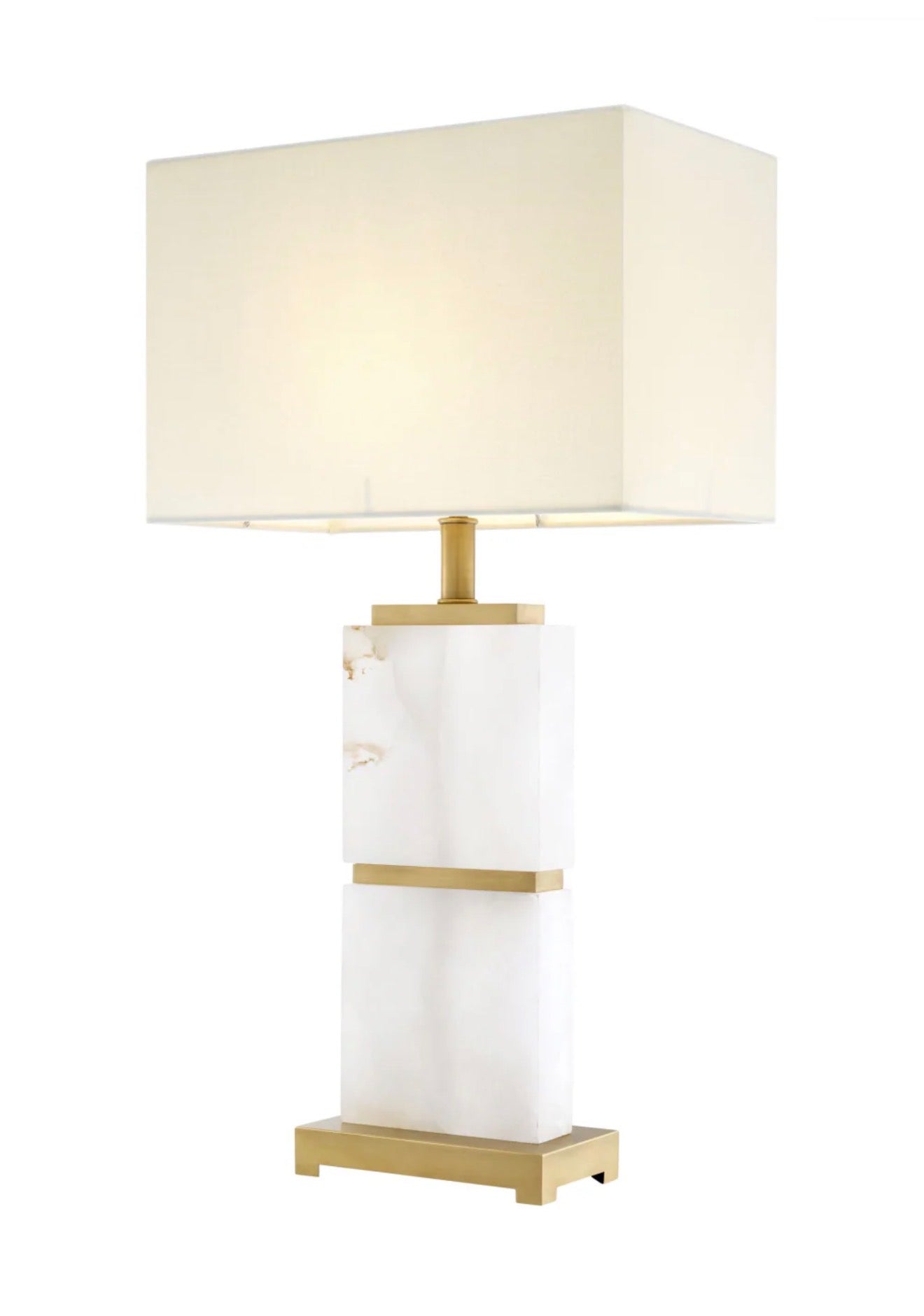 Casa Milano Alabaster White Marble Table Lamp