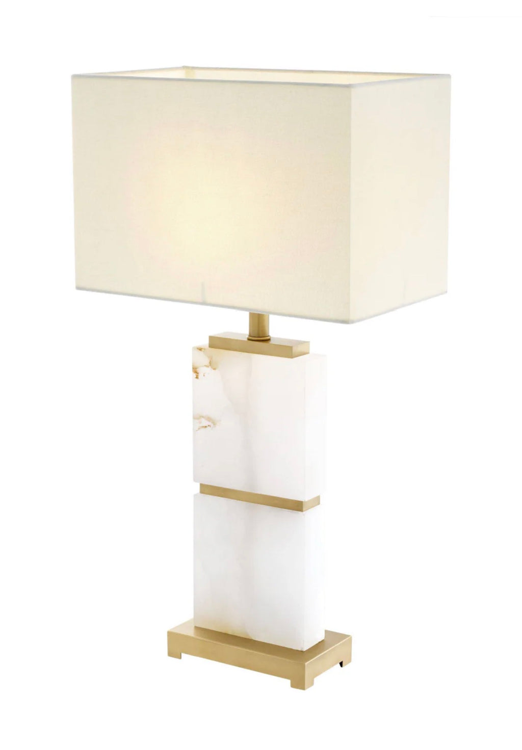 Casa Milano Alabaster White Marble Table Lamp
