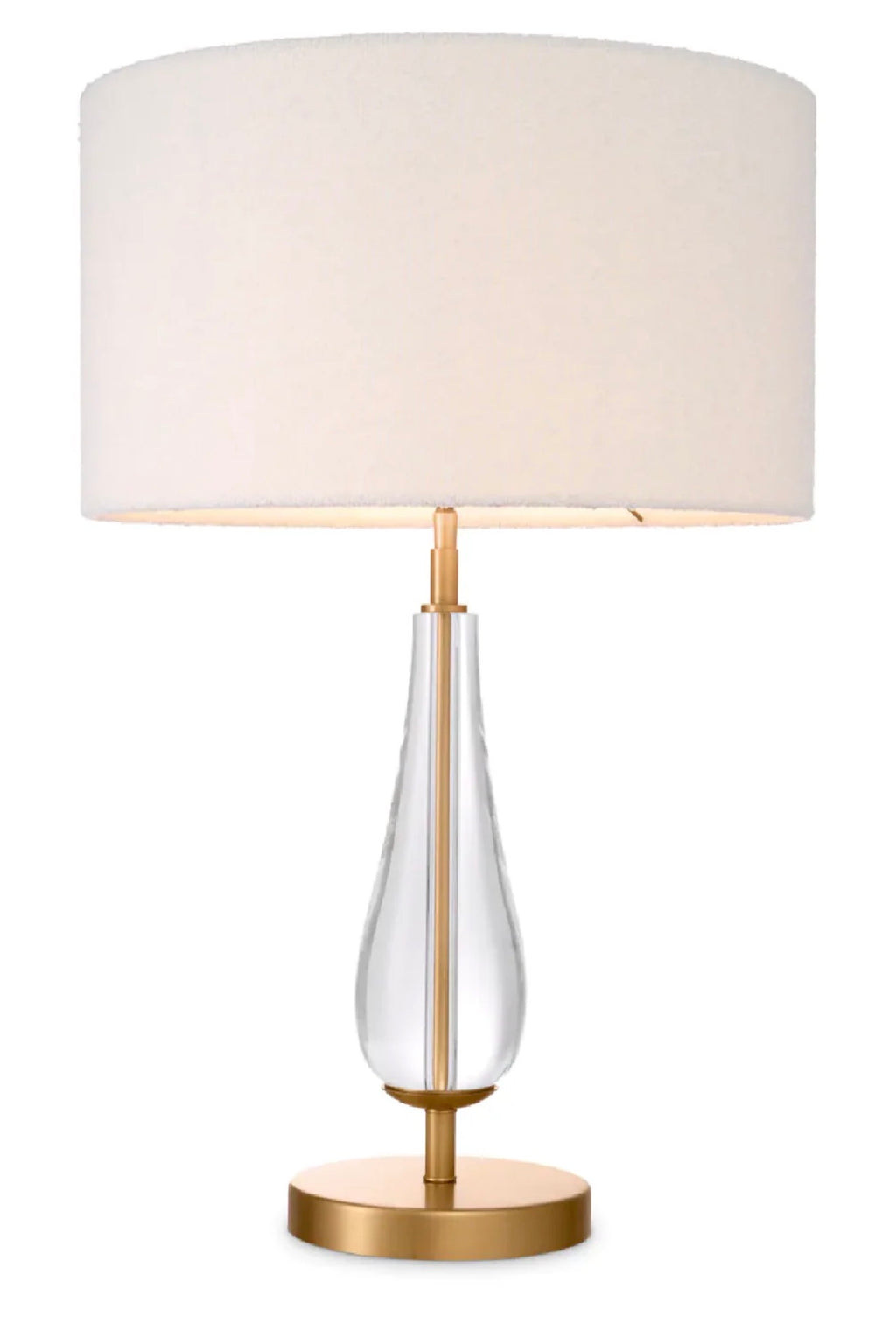 Casa Milano White Bouclé Glass Table Lamp – Modern European Luxury