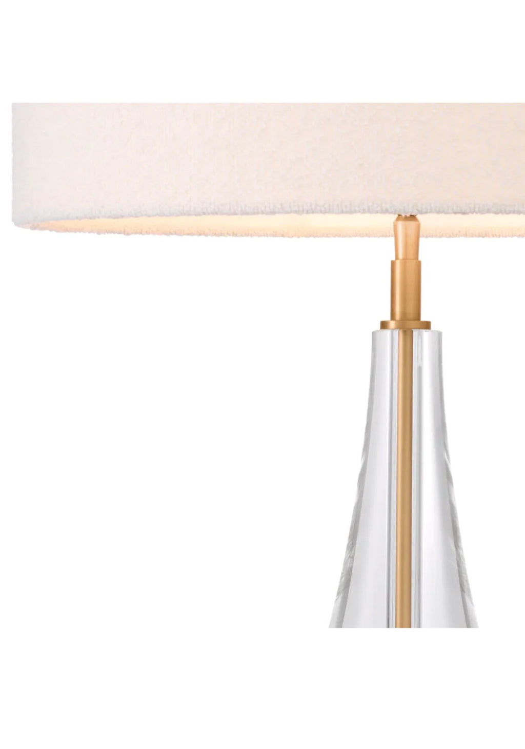 Casa Milano White Bouclé Glass Table Lamp – Modern European Luxury