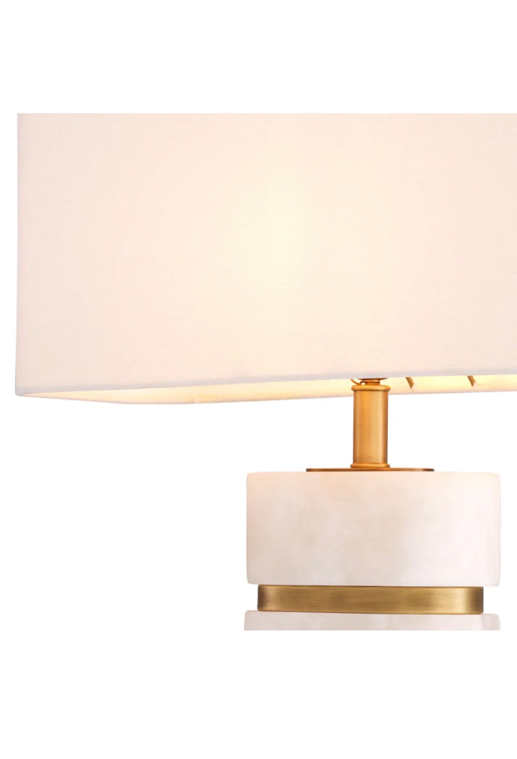 Casa Milano White Alabaster Table Lamp – Modern Luxury Gold Accent