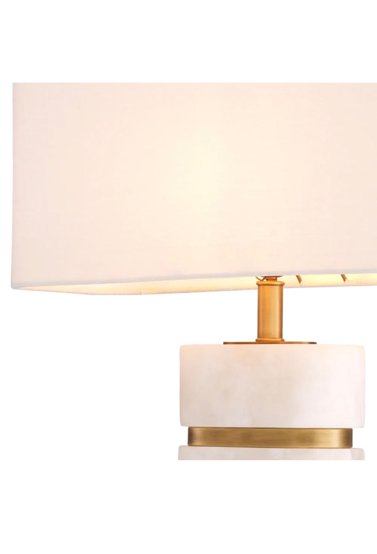 Casa Milano White Alabaster Table Lamp – Modern Luxury Gold Accent