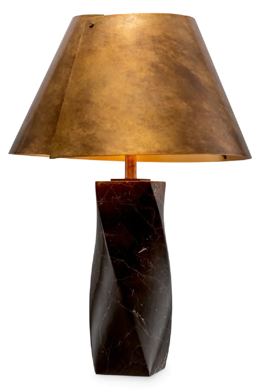 Casa Milano – Vintage Brass Marble Table Lamp (Camelia Collection)