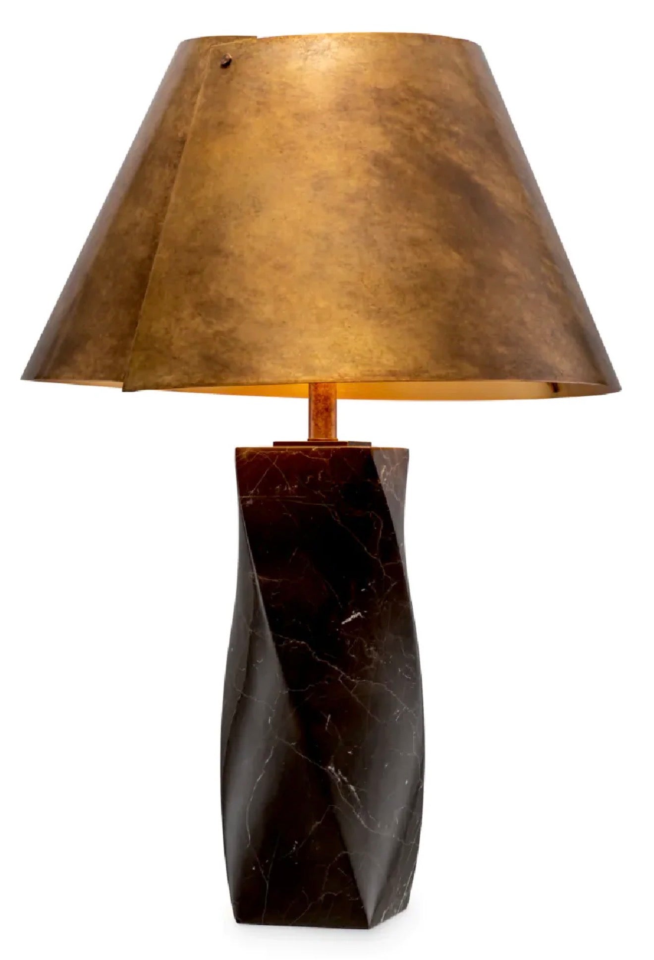 Casa Milano – Vintage Brass Marble Table Lamp (Camelia Collection)