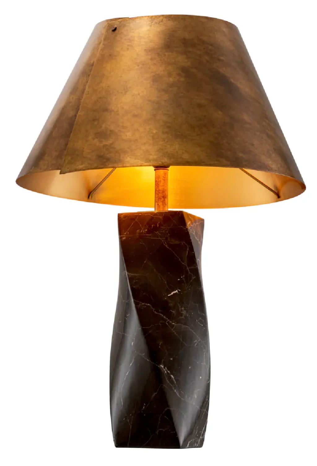 Casa Milano – Vintage Brass Marble Table Lamp (Camelia Collection)
